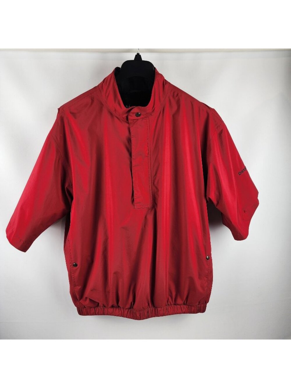 Dryjoys Jacket Mens Large Red Footjoy Windbreaker 1/2 Button Zip Mock Neck